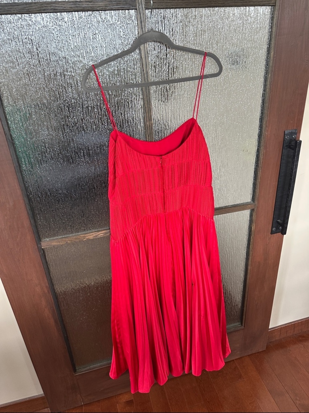 Amur RED CALLA LILY CHERRY DROP WAIST Pleated Spaghetti-Strap dress size 14. - Picture 13 of 13